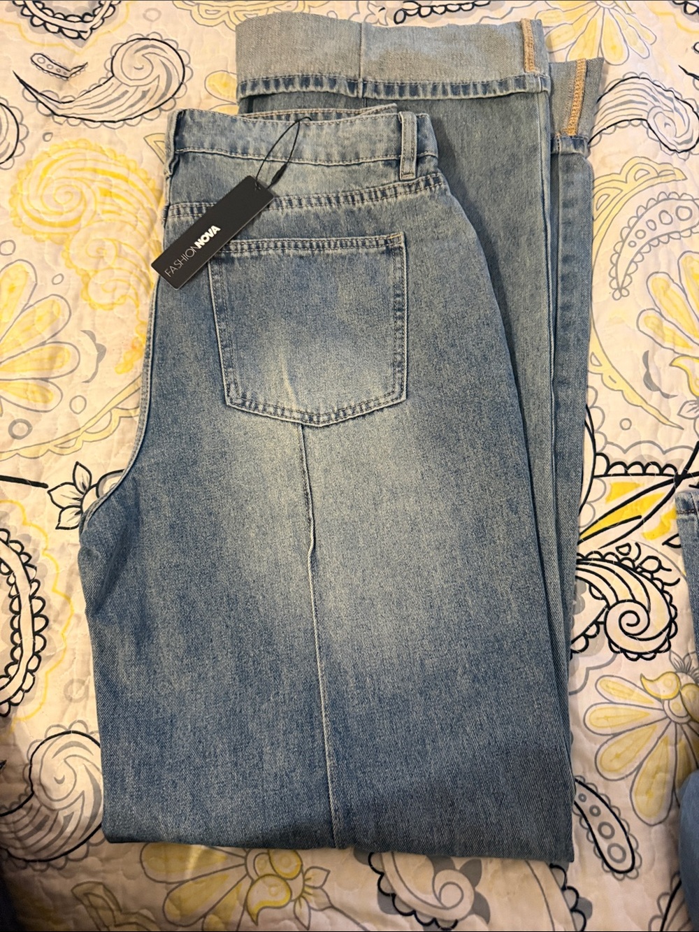 Fashion Nova Light Blue High Rise Jeans tall girl friendly inseam is 35